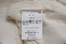 Load image into Gallery viewer, WIND AND SEA ウィンドアンドシー 半袖Tシャツ WDS-CS-210 サイズM アイボリー ブルー ラメ 筆記体ロゴ 美品 中古 4c070480