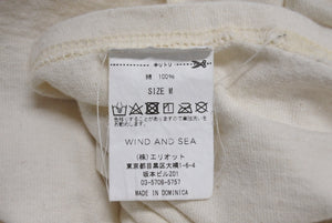 WIND AND SEA ウィンドアンドシー 半袖Tシャツ WDS-CS-210 サイズM アイボリー ブルー ラメ 筆記体ロゴ 美品 中古 4c070480