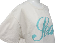 Load image into Gallery viewer, WIND AND SEA ウィンドアンドシー 半袖Tシャツ WDS-CS-210 サイズM アイボリー ブルー ラメ 筆記体ロゴ 美品 中古 4c070480