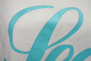WIND AND SEA ウィンドアンドシー 半袖Tシャツ WDS-CS-210 サイズM アイボリー ブルー ラメ 筆記体ロゴ 美品 中古 4c070480