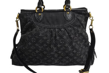 Load image into Gallery viewer, 極美品 LOUIS VUITTON ルイヴィトン ネオカヴィ GM ハンドバッグ M95352 モノグラムデニム ブラック レザー ゴールド金具 中古 4c070482