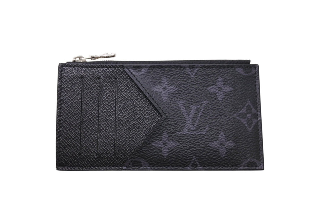 新品同様 LOUIS VUITTON ルイヴィトン コインカード ホルダー コインケース M30271 モノグラム エクリプス タイガレザー ブラック 中古 4c070484