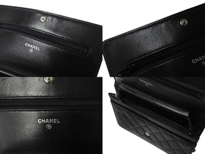 CHANEL シャネル ボーイシャネル ショルダーバッグ チェーンウォレット 19番台 ラムスキン ブラック シルバー 美品 中古 4c070487