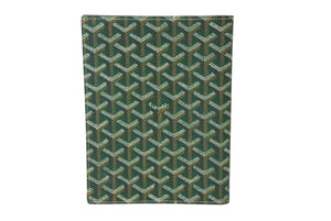 Brand new, unused GOYARD Castiglione notebook cover CASTIGMMLTY09CL09X, marquee green PVC leather, pre-owned, item number 4c070493 