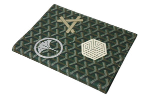 Brand new, unused GOYARD Castiglione notebook cover CASTIGMMLTY09CL09X, marquee green PVC leather, pre-owned, item number 4c070493 