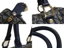 Load image into Gallery viewer, Christian Dior クリスチャンディオール ハンドバッグ 25cm トロッター柄 ネイビー 中古 良品 4c070494