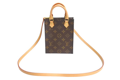 極美品 LOUIS VUITTON ルイヴィトン プティットサックプラ ハンドバッグ M69442 2WAY モノグラム ブラウン ゴールド金具 中古 4c070497