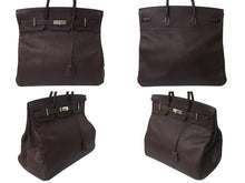 Load image into Gallery viewer, HERMES エルメス Haut a Courroies オータクロア45 ハンドバッグ フィヨルド ハバナ シルバー金具 ◻︎B刻印 美品 中古 4c070501