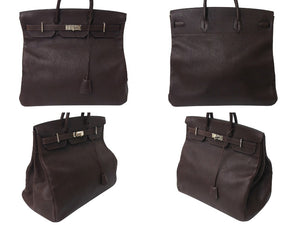 HERMES エルメス Haut a Courroies オータクロア45 ハンドバッグ フィヨルド ハバナ シルバー金具 ◻︎B刻印 美品 中古 4c070501