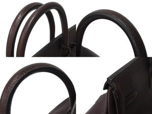 HERMES エルメス Haut a Courroies オータクロア45 ハンドバッグ フィヨルド ハバナ シルバー金具 ◻︎B刻印 美品 中古 4c070501