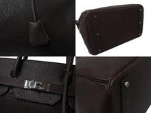 Load image into Gallery viewer, HERMES エルメス Haut a Courroies オータクロア45 ハンドバッグ フィヨルド ハバナ シルバー金具 ◻︎B刻印 美品 中古 4c070501