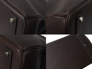 HERMES エルメス Haut a Courroies オータクロア45 ハンドバッグ フィヨルド ハバナ シルバー金具 ◻︎B刻印 美品 中古 4c070501