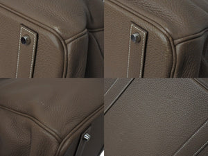 極美品 HERMES エルメス BIRKIN バーキン50 トリヨンクレマンス エトゥープ シルバー金具 □J刻印 中古 4c070502