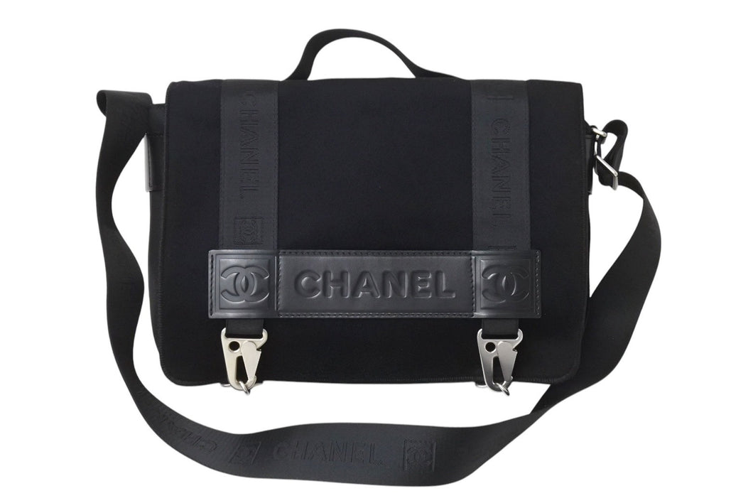 極美品 CHANEL シャネル ショルダーバッグ A26169 スポーツライン 9番台 ココマーク キャンバス レザー フェルト シルバー金具 中古 4c070503