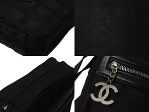 極美品 CHANEL シャネル ニュートラベルライン ショルダーバッグ A30913 10番台 ココマーク ブラック ブラウン ナイロンキャンバス 中古 4c070504