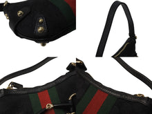 Load image into Gallery viewer, GUCCI グッチ ワンショルダー ショルダーバッグ ホースビット キャンバス レザー ブラック 131025 中古 美品 4c070505