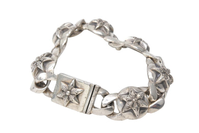 CHROME HEARTS クロムハーツ スターリンク ブレスレット 6リンク 重量118.9g 腕周り約19.1cm 1997/2002/.925刻印 良品 中古 4c070519