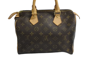 LOUISVUITTON ルイヴィトン スピーディ25 ハンドバッグ モノグラム M41528 ブラウン ゴールド金具 美品 中古 4c070521