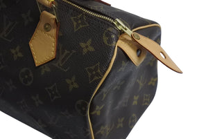 LOUISVUITTON ルイヴィトン スピーディ25 ハンドバッグ モノグラム M41528 ブラウン ゴールド金具 美品 中古 4c070521