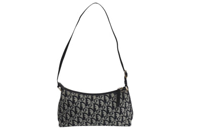 Christian Dior クリスチャンディオール ワンショルダーバッグ トロッター PZ0092 キャンバス レザー ブラック グレー 美品 中古 4c070523