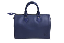 Load image into Gallery viewer, LOUIS VUITTON ルイヴィトン スピーディ25 M5923G ハンドバッグ ブルー シルバー金具 エピレザー 美品 中古 4c070524