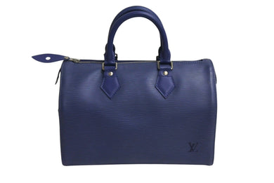 LOUIS VUITTON ルイヴィトン スピーディ25 M5923G ハンドバッグ ブルー シルバー金具 エピレザー 美品 中古 4c070524