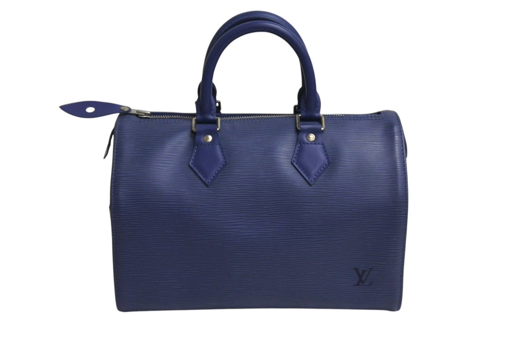 LOUIS VUITTON ルイヴィトン スピーディ25 M5923G ハンドバッグ ブルー シルバー金具 エピレザー 美品 中古 4c070524