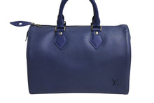 Load image into Gallery viewer, LOUIS VUITTON ルイヴィトン スピーディ25 M5923G ハンドバッグ ブルー シルバー金具 エピレザー 美品 中古 4c070524