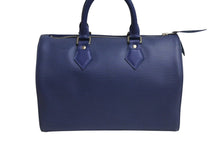 Load image into Gallery viewer, LOUIS VUITTON ルイヴィトン スピーディ25 M5923G ハンドバッグ ブルー シルバー金具 エピレザー 美品 中古 4c070524