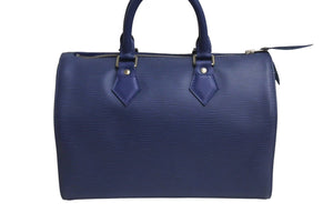 LOUIS VUITTON ルイヴィトン スピーディ25 M5923G ハンドバッグ ブルー シルバー金具 エピレザー 美品 中古 4c070524