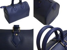 Load image into Gallery viewer, LOUIS VUITTON ルイヴィトン スピーディ25 M5923G ハンドバッグ ブルー シルバー金具 エピレザー 美品 中古 4c070524