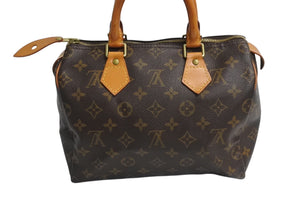 LOUIS VUITTON ルイヴィトン スピーディ25 ハンドバッグ ボストンバッグ型 モノグラム M41528 ブラウン ゴールド金具 美品 中古 4c070525