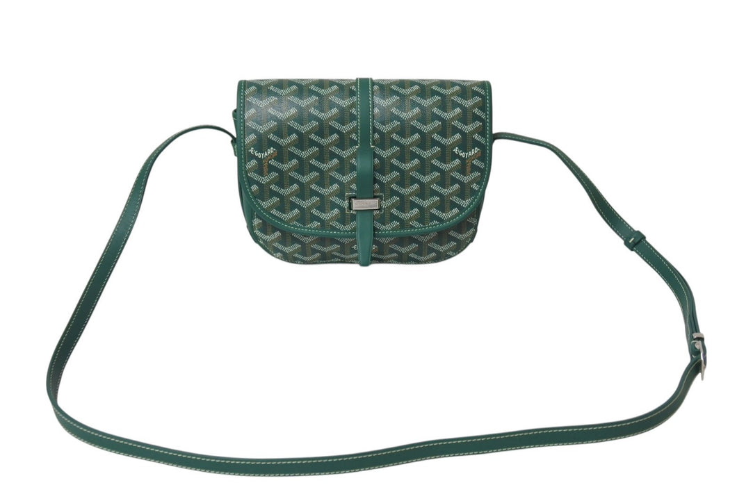 極美品 GOYARD ゴヤール ショルダーバッグ ベルヴェデールPM BELVE3PMLTY01CG01P グリーン シルバー金具 中古 4c070534