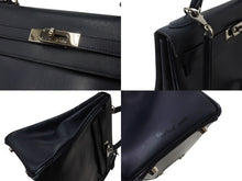 Load image into Gallery viewer, HERMES エルメス ケリー28 外縫い ブルーニュイ ◻︎D刻印 カーフスキン ゴールド金具 V金具 ハンドバッグ 中古 4c070535