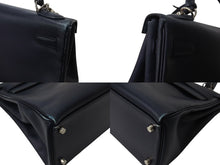Load image into Gallery viewer, HERMES エルメス ケリー28 外縫い ブルーニュイ ◻︎D刻印 カーフスキン ゴールド金具 V金具 ハンドバッグ 中古 4c070535