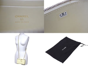 極美品 CHANEL シャネル バニティバッグ AP1341 チェーンショルダー キャビアスキン アイボリー ココマーク ランダム番台 中古 4c070537