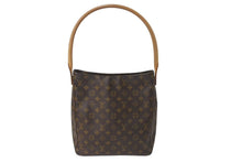 Load image into Gallery viewer, LOUIS VUITTON ルイヴィトン ルーピングGM ハンドバッグ モノグラム M51145 ブラウン ゴールド金具 美品 中古 4c070543
