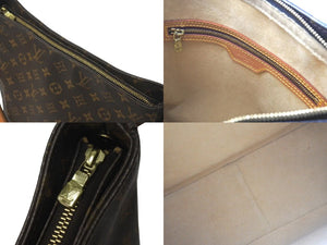 LOUIS VUITTON ルイヴィトン ルーピングGM ハンドバッグ モノグラム M51145 ブラウン ゴールド金具 美品 中古 4c070543