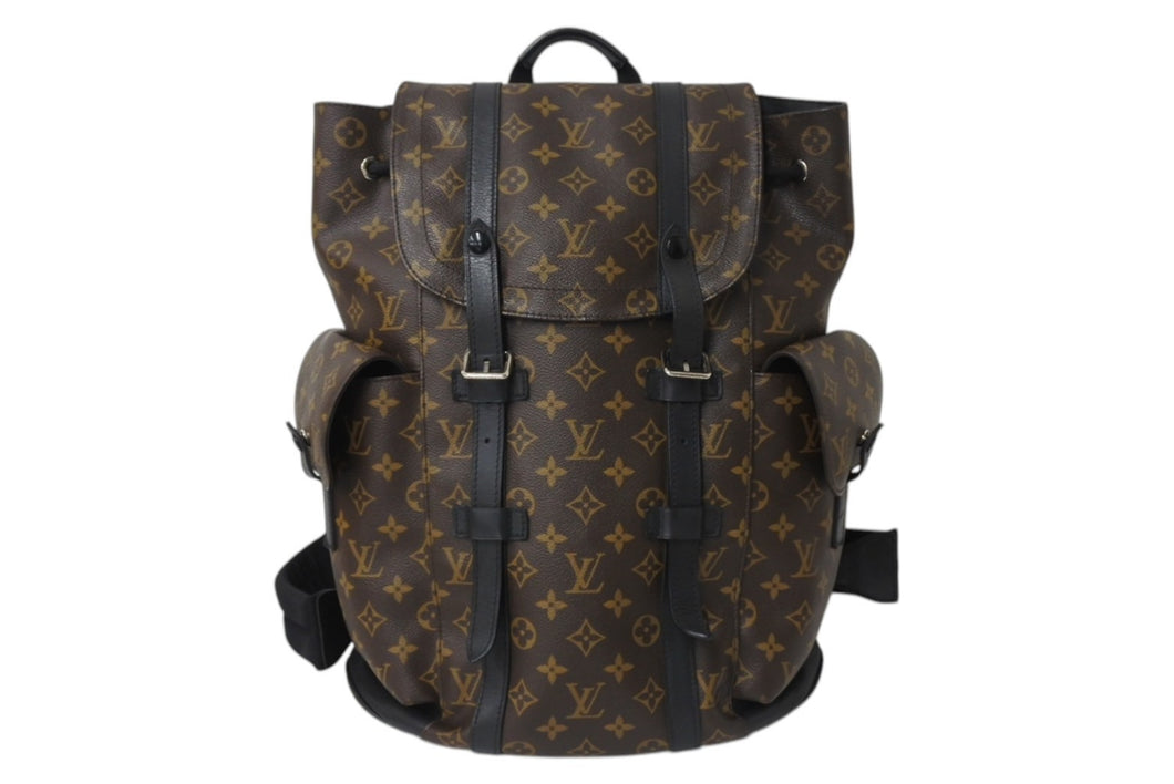 LOUIS VUITTON ルイヴィトン クリストファー MM リュック バックパック M43735 モノグラムマカサー PVC レザー 中古 4c070556