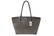 Load image into Gallery viewer, 新品未使用 GOYARD ゴヤール アルトワMM トートバッグ ハンドバッグ コーティングキャンバス レザー ブラック 中古 4c070559