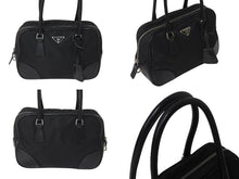 Load image into Gallery viewer, PRADA プラダ ハンドバック ミニ ボストンバック ナイロン レザー B10764 ブラック 黒 美品 中古 4c070569