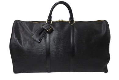 LOUIS VUITTON ルイヴィトン キーポル55 ボストンバッグ ゴールド金具 M59052 エピレザーブラック 美品 中古 4c070584