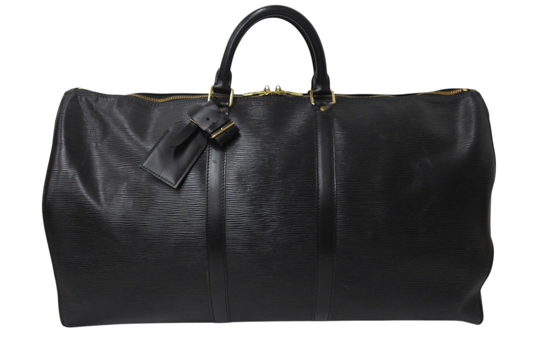 LOUIS VUITTON ルイヴィトン キーポル55 ボストンバッグ ゴールド金具 M59052 エピレザーブラック 美品 中古 4c070584