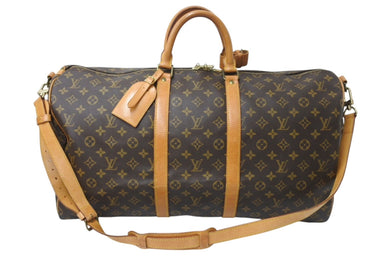 LOUIS VUITTON ルイヴィトン キーポルバンドリエール55 ボストンバッグ M41414 モノグラム PVC レザー ブラウン 美品 中古 4c070585