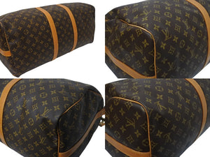 LOUIS VUITTON ルイヴィトン キーポルバンドリエール55 ボストンバッグ M41414 モノグラム PVC レザー ブラウン 美品 中古 4c070585