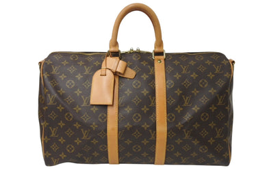 LOUIS VUITTON ルイヴィトン ボストンバッグ キーポルバンドリエール45 モノグラム M41418 ブラウン ゴールド金具 美品 中古 4c070586