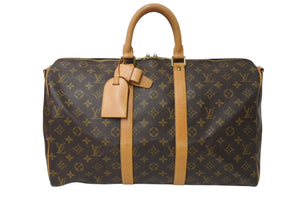 LOUIS VUITTON ルイヴィトン ボストンバッグ キーポルバンドリエール45 モノグラム M41418 ブラウン ゴールド金具 美品 中古 4c070586