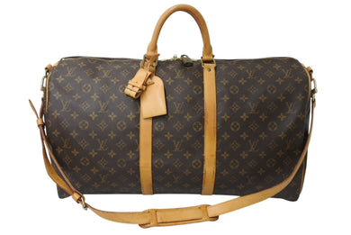 LOUIS VUITTON ルイヴィトン モノグラム キーポル55 ボストンバッグ ブラウン ロゴ ゴールド金具 M41414 美品 中古 4c070587