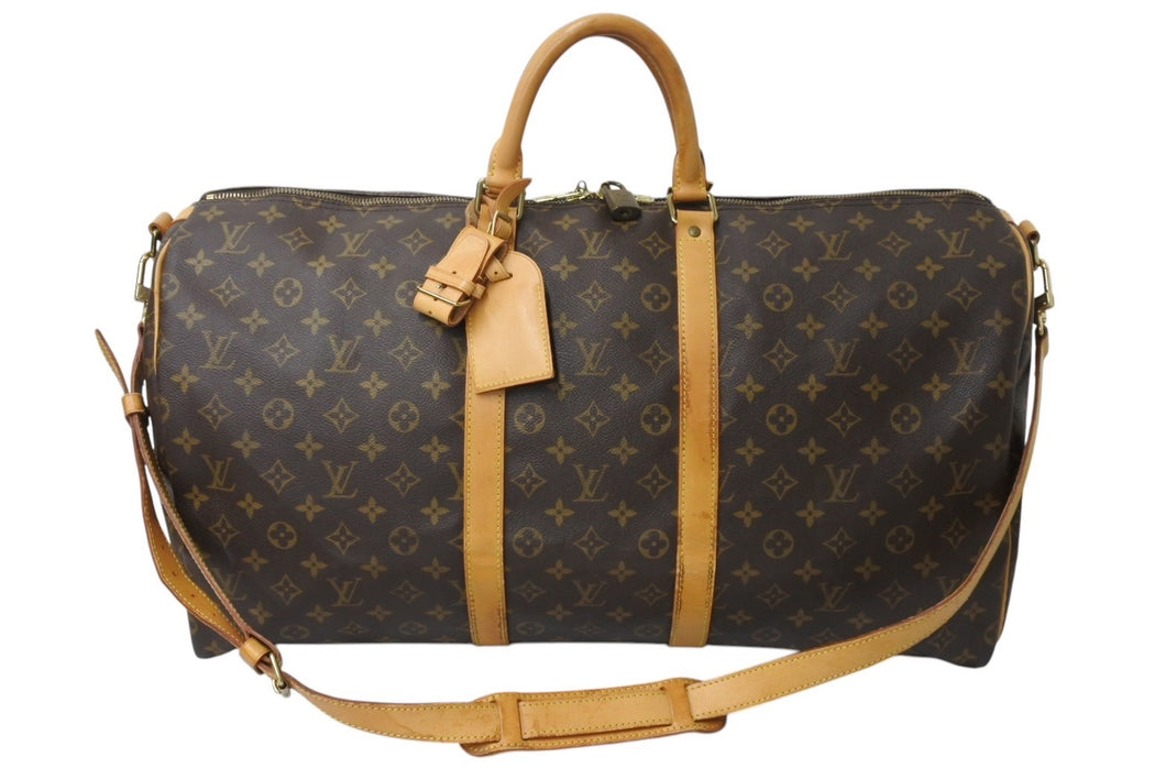 LOUIS VUITTON ルイヴィトン モノグラム キーポル55 ボストンバッグ ブラウン ロゴ ゴールド金具 M41414 美品 中古 4c070587
