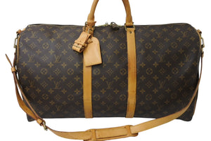 LOUIS VUITTON ルイヴィトン モノグラム キーポル55 ボストンバッグ ブラウン ロゴ ゴールド金具 M41414 美品 中古 4c070587